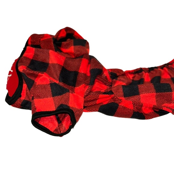 Wondershop red christmas Buffalo Plaid Fleece Dog and Cat Pajamas Large L - Picture 4 of 6